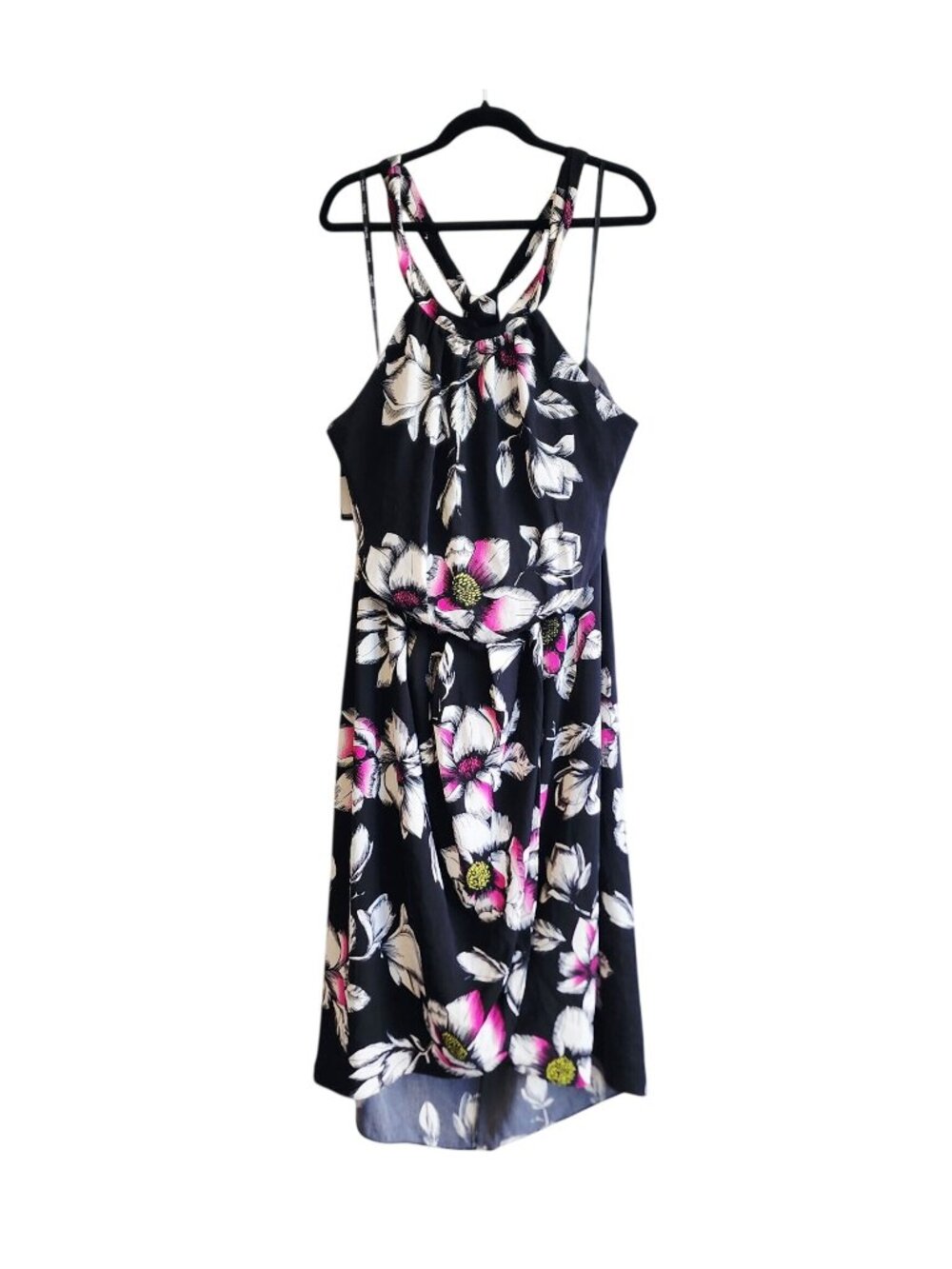 City Chic Black Floral Halter Dress Born Romantic Size XL With Tags